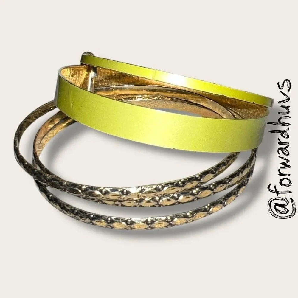 Bundle Sale 3 for $15 | Green & black / Gold Bracelet Set